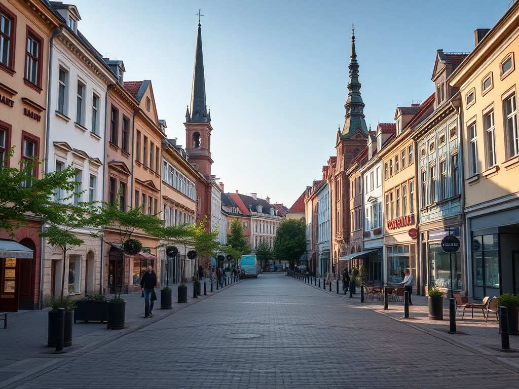 Mapa infrastruktury Raciąża z zaznaczonymi kluczowymi punktami usługowymi