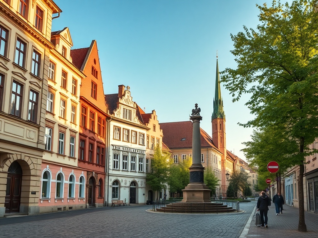 Widok na Raciąż z lotu ptaka, ukazujący architekturę miasta i otaczającą zieleń